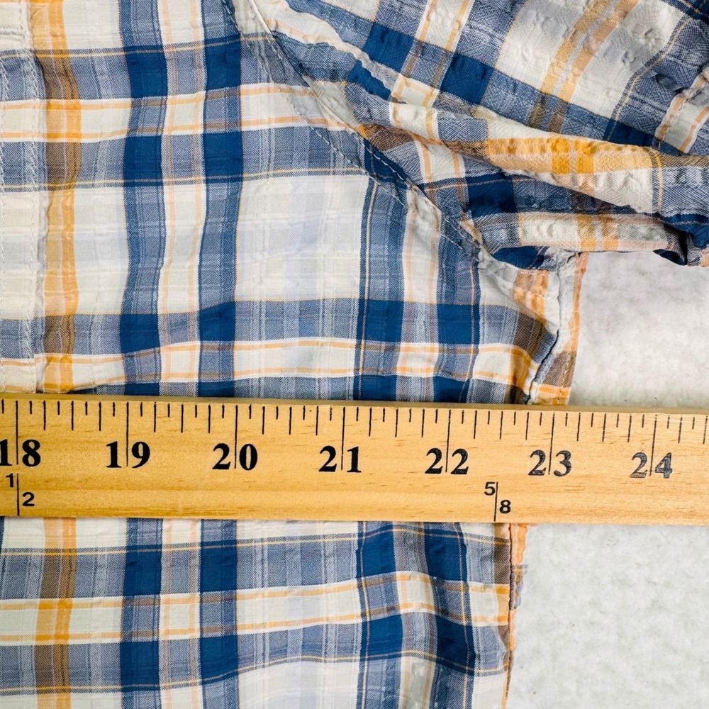 Eddie Bauer‎ Mens L Classic Fit Plaid Short Sleeve Button Up Seerseeker Shirt - Picture 6 of 7